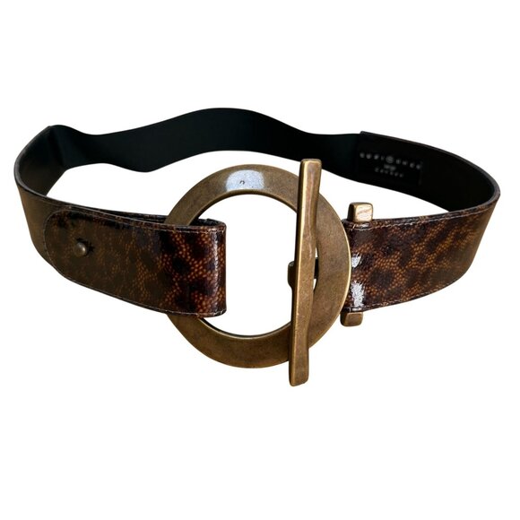 Suzi Roher Statement Belt Large Brass Circle Clasp Elastic Back Canada Large main image 4